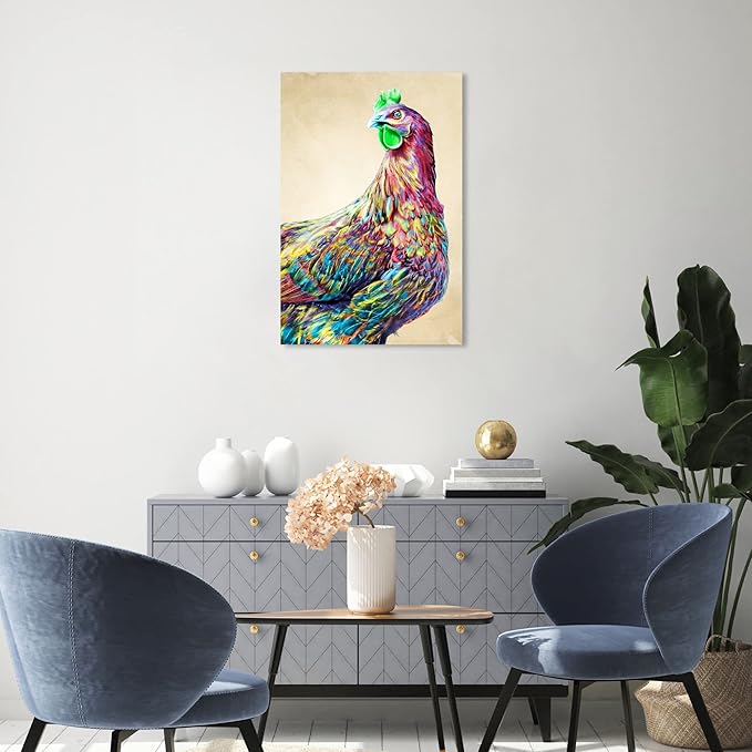 The Oliver Gal Artist Co. Fun Colorful Glam Rooster Canvas Art, 20" x 20"