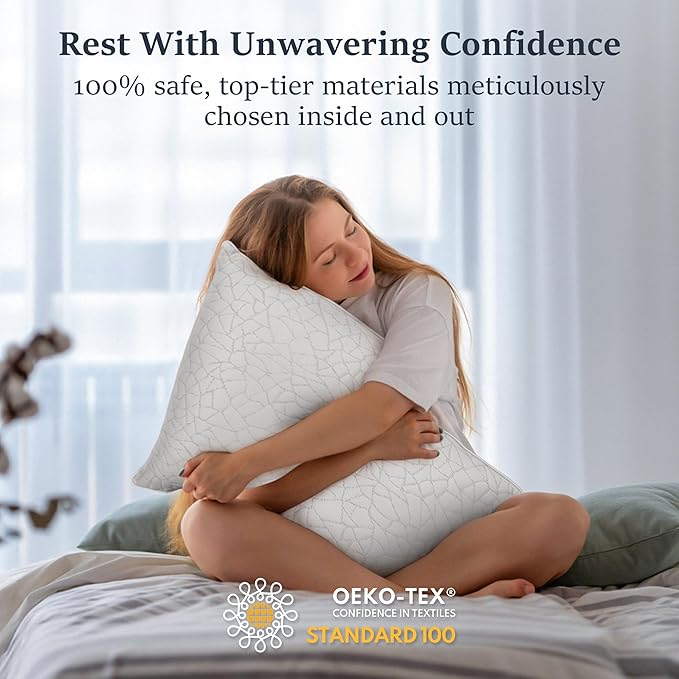 COZSINOOR King Size Bed Pillows - Breathable Premium Down Alternative Pillows Set of 2 for Side, Back, and Stomach Sleepers Cooling Hotel Quality Fluffy Soft Microfiber Fill Skin-Friendly