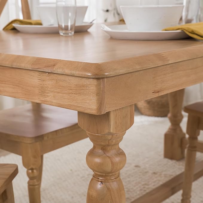 Bush Home Rectangular Dining Table, 67 inch Squire Trestle, Farmhouse Decor, Sterling Collection, Light Brown