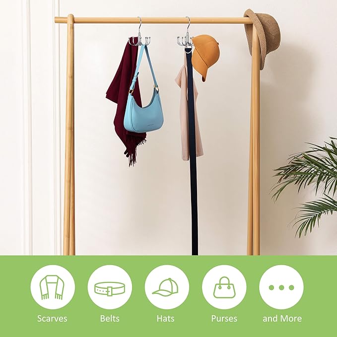 Tank Top Hanger, Rotatable Bra Hanger for Closet, Max 24 Capacity Metal Tank Top Holder Storage Space Saving Sport Bra Organizer, Silver