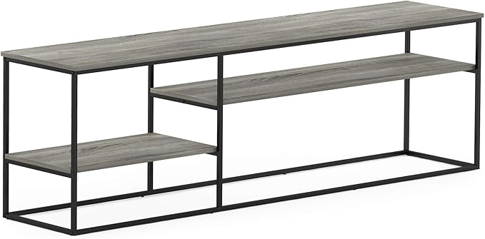 Furinno Moretti Modern Lifestyle TV Stand, Entertainment Center for TV up to 78 Inch, for Living Room, Bedroom, Grey Oak