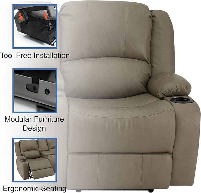 RecPro Charles 70" Powered Double RV Wall Hugger Recliner Sofa | Loveseat | RV Furniture with Upgraded 2023 Fabric (Mahogany)