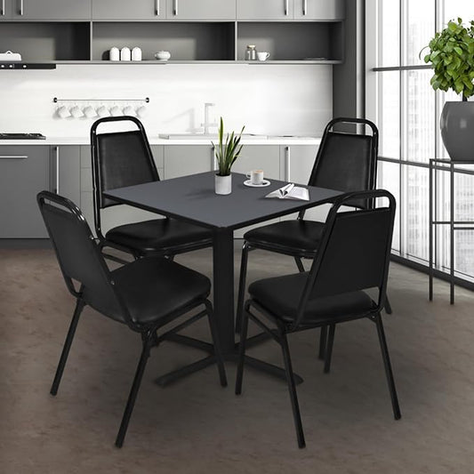 Cain 36" Square Breakroom Table- Grey