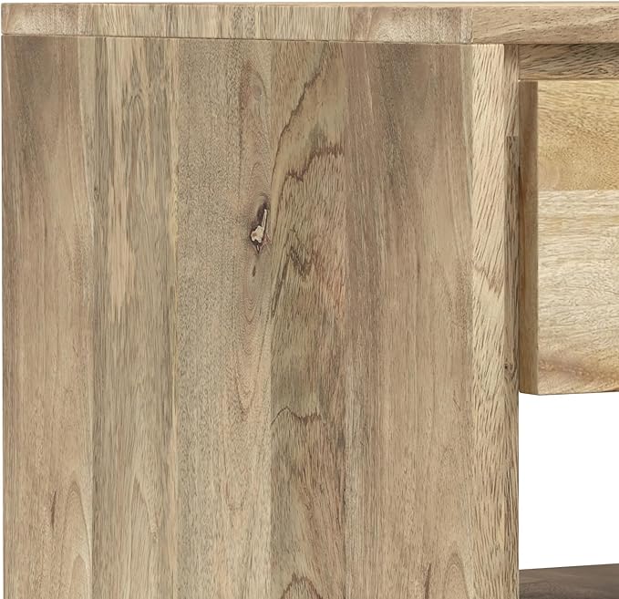 SIMPLIHOME Lowry Modern Industrial 22 inch Wide Metal End Side Table in Natural for the Living Room and Bedroom