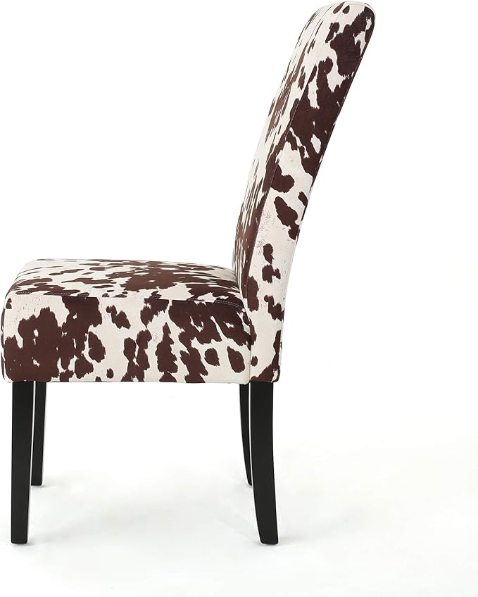 Evelyn Contemporary Velvet Dining Chairs (Set of 4), Cow Print