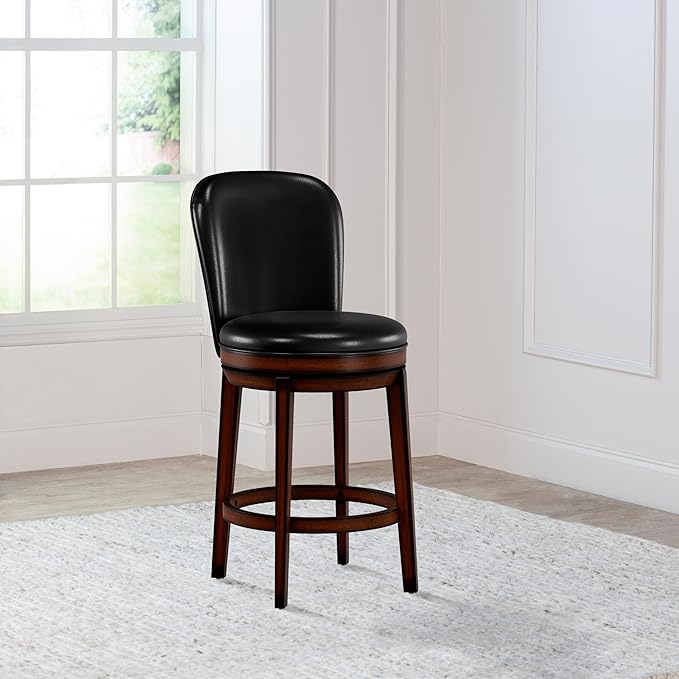 Hillsdale Victoria Wood Counter Height Swivel Stool, Dark Chestnut