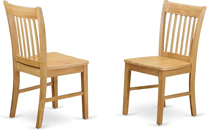 East West Furniture ANNO5-OAK-W 5 Piece Dining Room Furniture Set Includes a Round Dining Table with Pedestal and 4 Wood Seat Chairs, 36x36 Inch, Oak