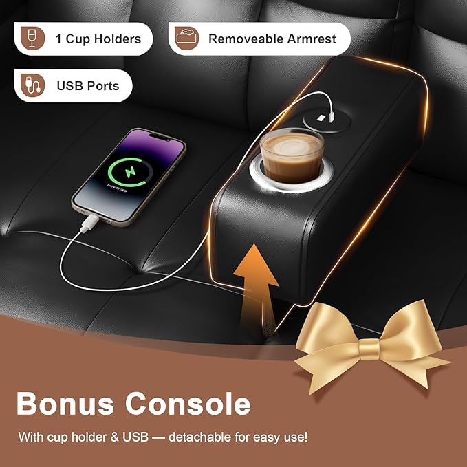 Loveseat Recliner, Oversized Massage Reclining Sofa Heavy Weight Capacity, RV Love Seat Chair Clearance with Storage, Cup Holders, Wall Hugger Couches for Living Room
