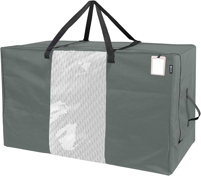 HYPER VENTURE Folding Mattress Storage Bag - Durable Carry Case Fits for Tri-Fold Up to 6 inches Queen Mattress, Grey