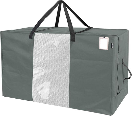 HYPER VENTURE Folding Mattress Storage Bag - Durable Carry Case Fits for Tri-Fold Up to 6 inches Queen Mattress, Grey