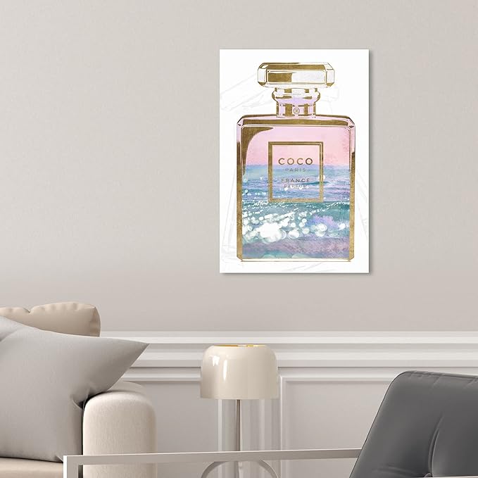 The Oliver Gal Artist Co. Fashion and Glam Wall Art Canvas Prints 'Blush Ocean Spray Perfume' Perfumes