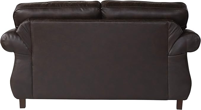 Leinster Faux Leather Loveseat with Antique Bronze Nailheads
