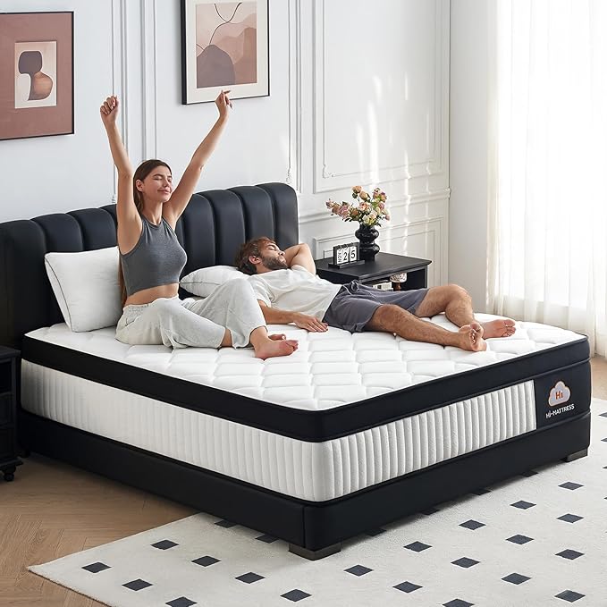 Twin Size Mattresses 12 Inch Twin Hybrid Mattress, Medium Firm with Memory Foam and Zoned Pocket Springs for Enhanced Lumbar Support and Pressure Relief, CertiPUR-US