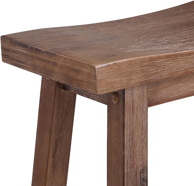 Boraam Sonoma Backless Saddle Bar Stool - Barnwood Wire-Brush
