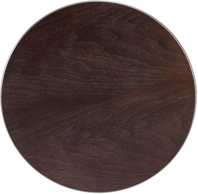 Modway Lippa Round 20" Wood Grain Mid-Century Modern Side Table, Black Cherry