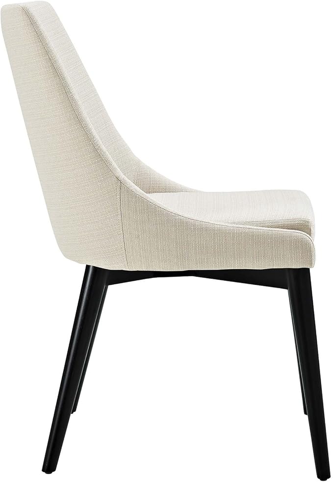 Modway Viscount Mid-Century Modern Upholstered Fabric Kitchen and Dining Room Chair in Beige