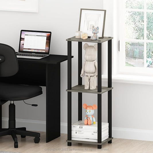 Furinno Simplistic End Table, 2-Pack, French Oak/Black