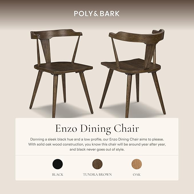 Poly & BARK Mid Century Modern Enzo Dining Chair in Tundra Brown