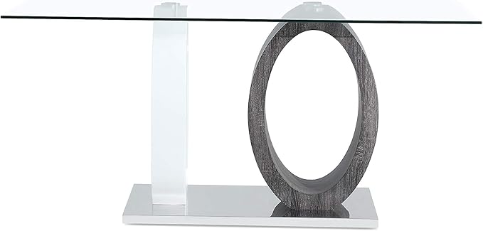 Global Furniture USA White/Grey Dual Oval Base Dining Table