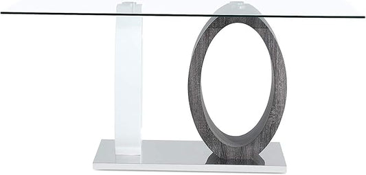 Global Furniture USA White/Grey Dual Oval Base Dining Table