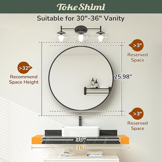 TokeShimi 26x26 Round Medicine Cabinet for Bathroom,Gold White Circle Medicine Cabinet with Mirror Shatterproof,Detachable Shelves,Wall Mounted Only