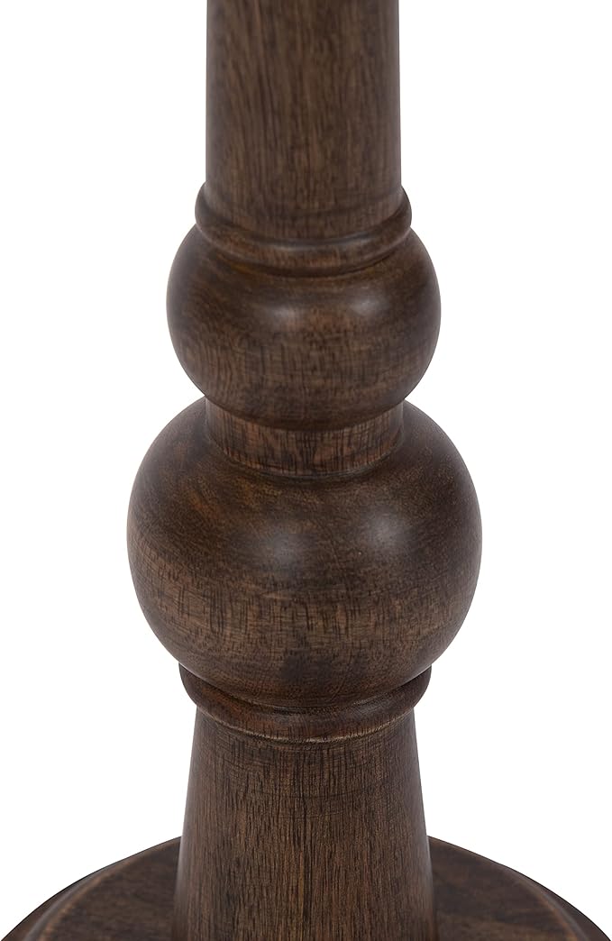 Kate and Laurel Wegner Traditional Wooden Round Drink Table; 8 x 23; Rich Brown; Elegant and Durable Pedestal Table for Use as Small Drink Table; Plant Stand; or Decorative Item Display