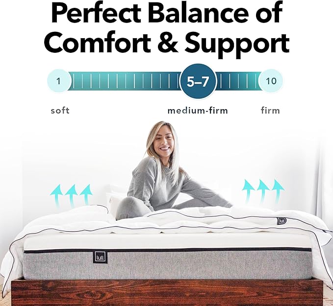 Lull Original 5 Layer Memory Foam Mattress | Memory Foam Queen Mattress 10 inch | Bed in a Box with Cooling Tech and Therapeutic Support | 365 Night Trial Mattress in a Box