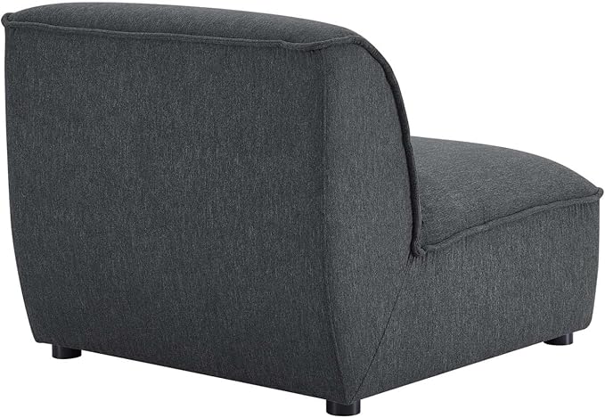 Modway Comprise Fabric Upholstered Sectional, Armless Chair, Charcoal