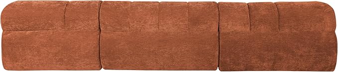 Christopher Knight Home Mania 122" Modular L-Shape Sofa Couch with Chaise Lounge, Modern Sectional Sofa Set for Living Room, Boucle Fabric Upholstered Cloud Couch with Deep Seat, Orange