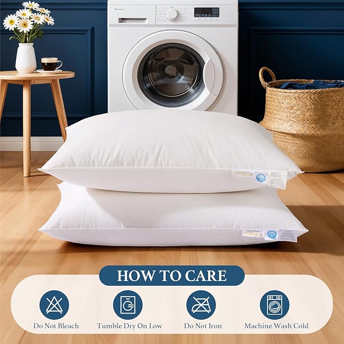 Canadian White Goose Down Pillow King Size- 1050+ Fill Power, Soft Down Pillows for Sleeping, Fluffy Hotel Luxury Bed Pillows for Neck Pain Relief, Side Sleeper Pillow (1 Pack, 20"x36")