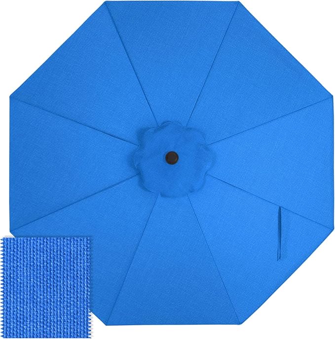 ABCCANOPY OLEFIN® 5-Year Non Fading 9FT Patio Umbrella Replacement Canopy Only (Sky Blue)