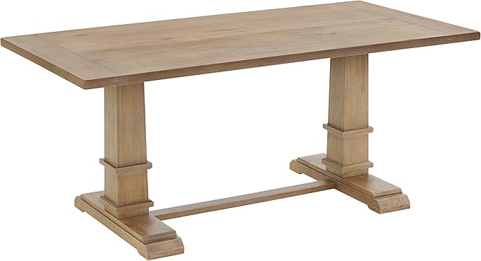 Crosley Furniture Joanna 7-Piece Modern Farmhouse Dining Table Set for 6 with Upholstered Chairs, Rustic Brown/Creme