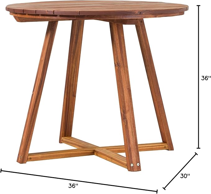 Walker Edison Vita Dining Table, Brown