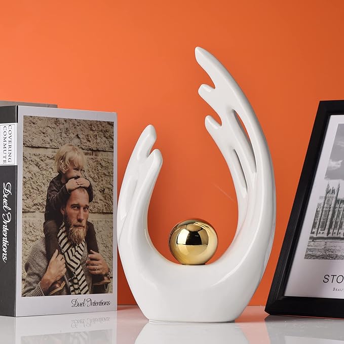 White Home Decor Accents, Coffee Table Funky Decor Modern Aesthetic Room Decor,Abstract Art Statue Decor Center Piece for Dinning Room, for Light Luxury Decorations for Stores, Hotels, Living Rooms
