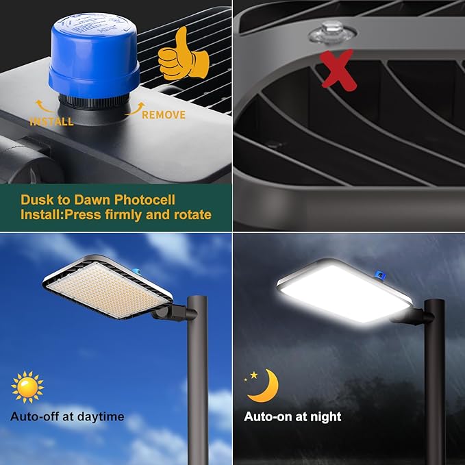 500W LED Parking Lot Lights Outdoor (75000lm Eqv 2000W HPS) Dusk-to-Dawn Parking Lot LED Lights Commerical Slipfitter Mount Stadium Flood Light for Yard,Street,Garage-2Pack 7Yrs Warranty