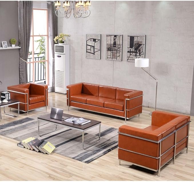 Flash Furniture HERCULES Regal Series Reception Set in Cognac LeatherSoft