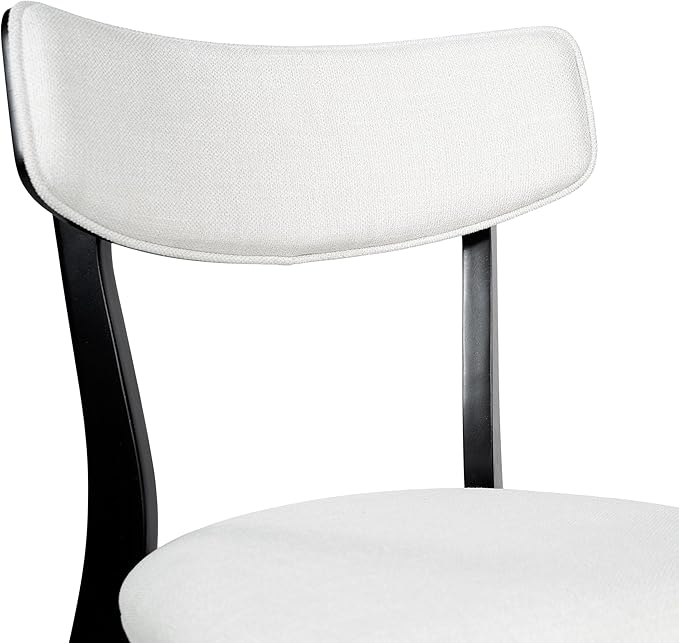 Chazz Upholstered Dining Chairs- Light Beige/Matte Black (Set of 2)