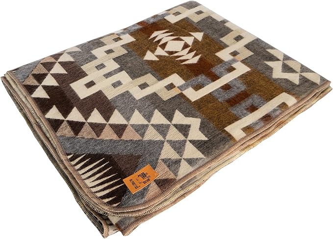 Alpaca Wool Blanket | Twin Size Throw Blanket | 70 x 45 inches | Soft, Hypoallergenic and Breathable | Lightweight Warm Blanket | Bed, Couch, Outdoor or Picnic (Gray & Yellow)