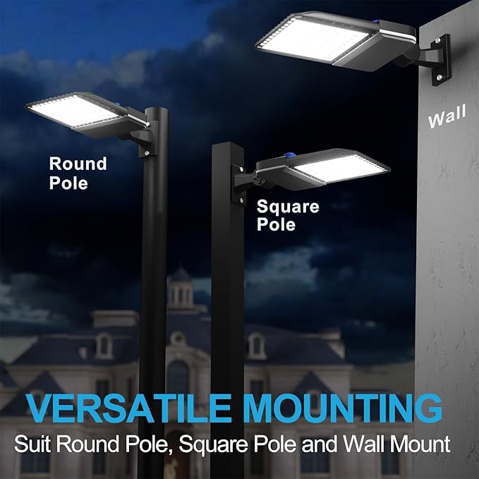 2Pack 480W(486x1W LED) LED Parking Lot Lights 72000Lm 5000K ETL Listed Led Parking Lot Lighting with Smart Photocell & Arm Mount for Driveway/Yard(Coverage: 66~130Ft at Height:30~60Ft)