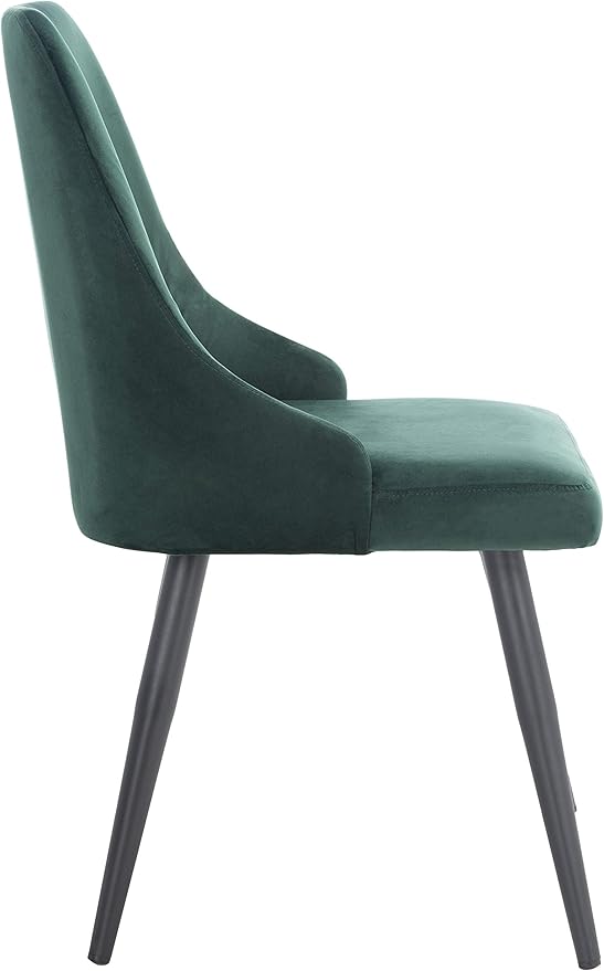 Safavieh Home Collection Zoi Velvet 19-inch (Set of 2) Dining Chair, Malachite Green/Black