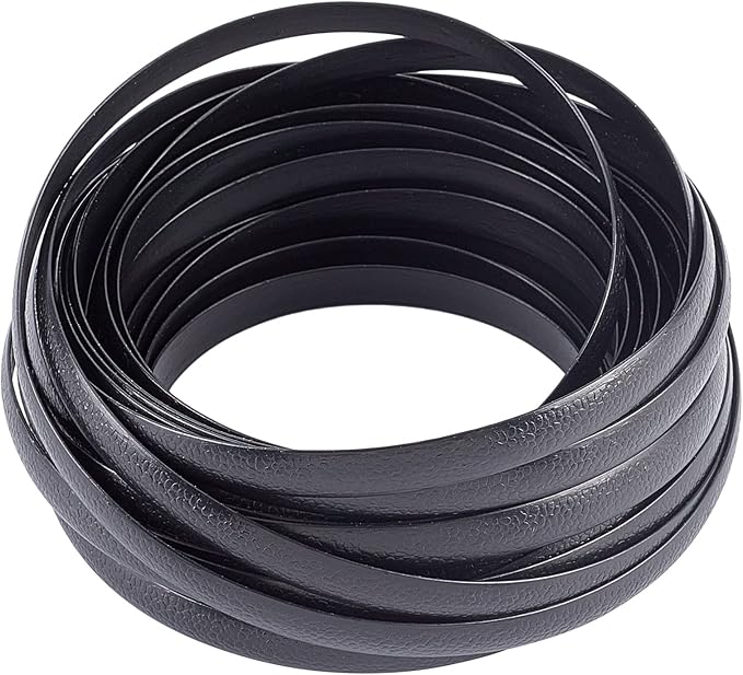 GORGECRAFT 8mm x 10m Rattan Weaving Wicker Repair Material Synthetic Rattan Plastic Flat Polyethylene Woven Knit Vinyl for Repair DIY Home Furniture Chair Table Storage Basket Weaving Crafts(Black