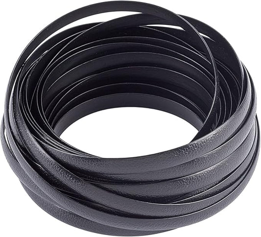 GORGECRAFT 8mm x 10m Rattan Weaving Wicker Repair Material Synthetic Rattan Plastic Flat Polyethylene Woven Knit Vinyl for Repair DIY Home Furniture Chair Table Storage Basket Weaving Crafts(Black
