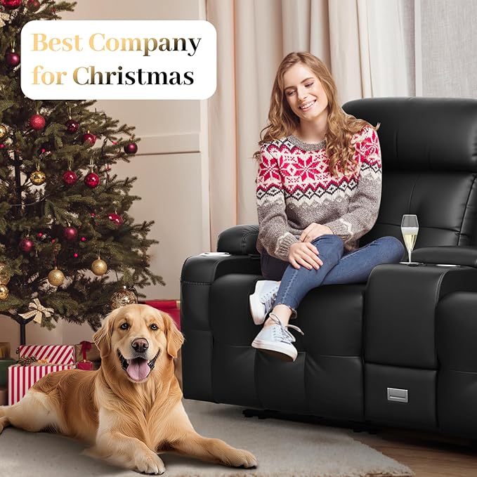 Recliner Sofa, Massage Reclining Sofa 4 Seater Sets Heavy Weight Capacity, RV Loveseat Couch Clearance with Console, USB, Type C Port, Storage, Cup Holders, Wall Hugger Chair for Living Room