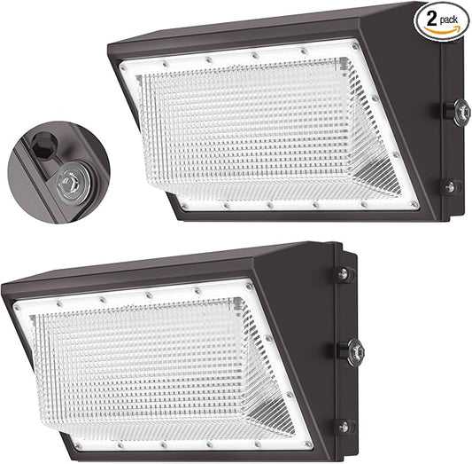 AIKVSXER 2 Pack 160W LED Wall Pack Light, Dusk to Dawn Photocell Exterior Wall Packs, 25,600LM 6000K IP65 LED Wall Packs Outside Lighting [Eqv. 1000W HPS/HID] for Parking Lot, Yard AC120-277V