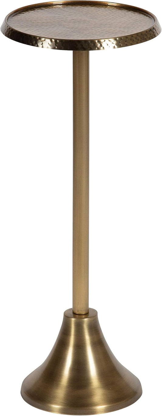 Kate and Laurel Sanzo Bohemian Side Table, 9 x 9 x 23, Gold, Decorative Pedestal End Table for Display and Storage