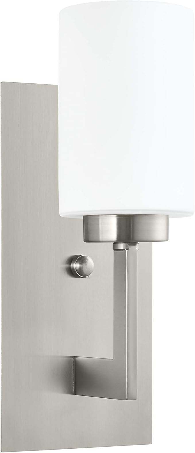 Linea di Liara Brio Brushed Nickel Sconce Frosted Glass Shade Modern Sconces Wall Lighting Fixture Bathroom Wall Sconce Vanity Wall Sconce and Hallway Wall Light Fixtures, UL Listed