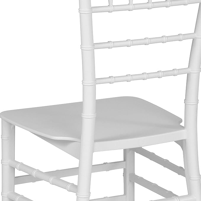 Flash Furniture HERCULES Series White Resin Stacking Chiavari Chair