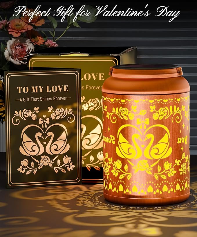 Solar Lanterns Outdoor Waterproof Decorative Garden Solar Lights Outdoor,Hanging Hollow Out Metal Ornaments Decor for Outside Lawn,Patio,Balcony,Yard Unique Gifts for Women Valentine Day Gifts