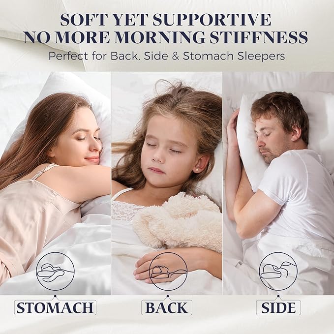 Basic Beyond King Size Pillows Set of 4 - Soft 20 x 36 Inches 4 Pack King Down Alternative Pillows for Back, Stomach or Side Sleepers, Black