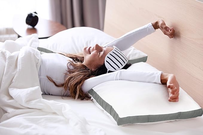 Utopia Bedding Gusseted Pillow (2-Pack) Premium Quality Bed Pillows - Side Back Sleepers - Grey Gusset - Queen - 18 x 26 Inches